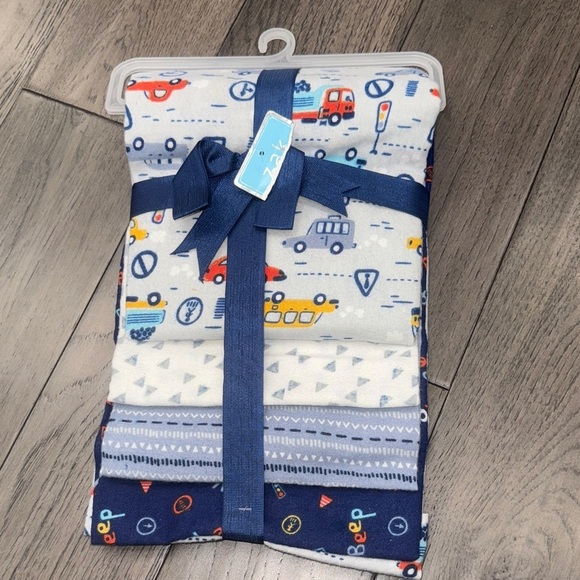None Other - Colorful Baby receiving Blanket Set with Vehicles